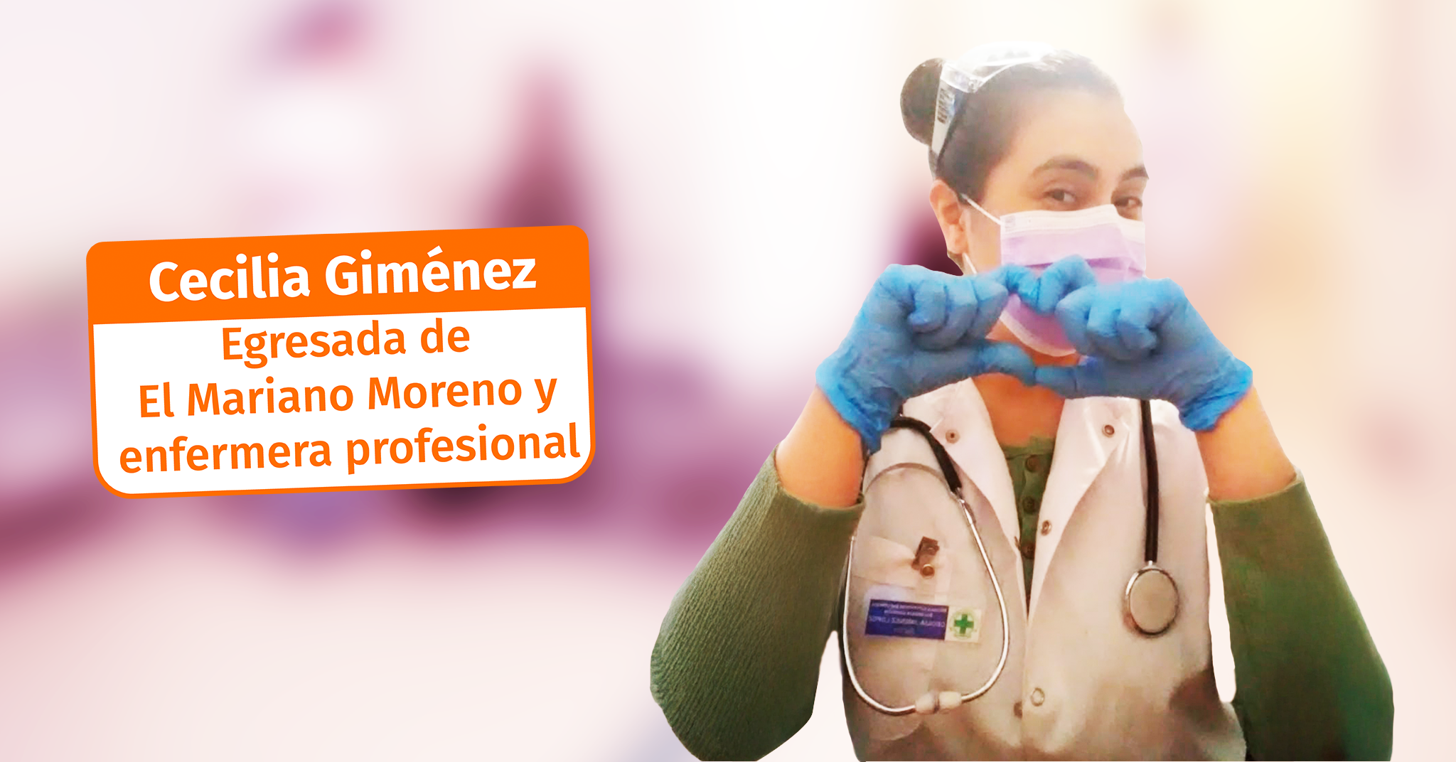 Mujer enfermera haciendo un corazón con las manos Terminar el secundario para despegar el futuro profesional